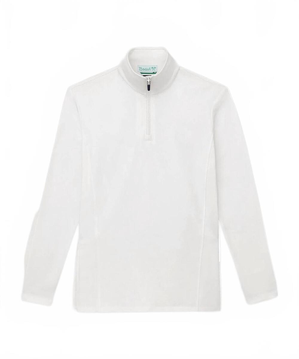 NEW BOAST women's quarter zip sweatshirt in white